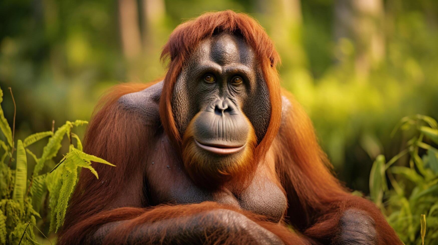ai gegenereerd orangoetan hoog kwaliteit beeld foto