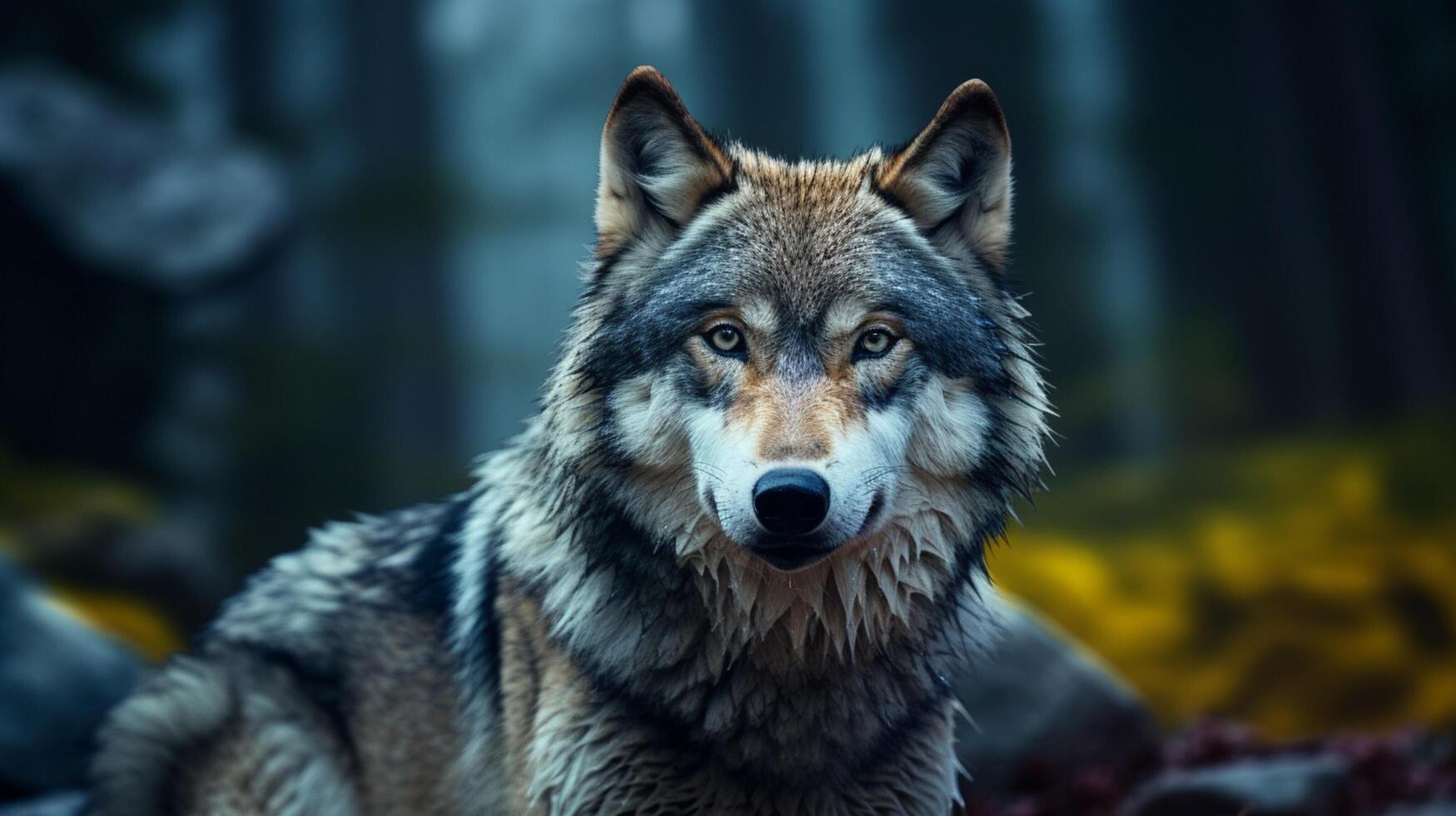 ai gegenereerd wolf hoog kwaliteit beeld foto