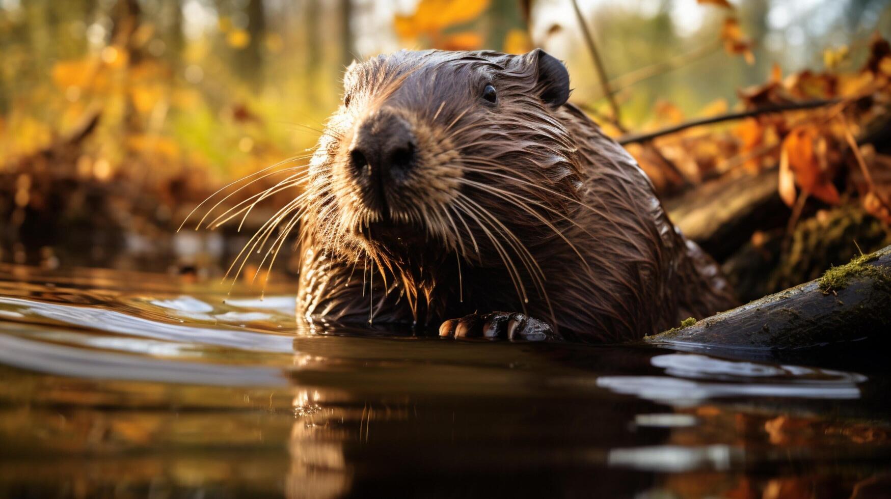 ai gegenereerd bever hoog kwaliteit beeld foto