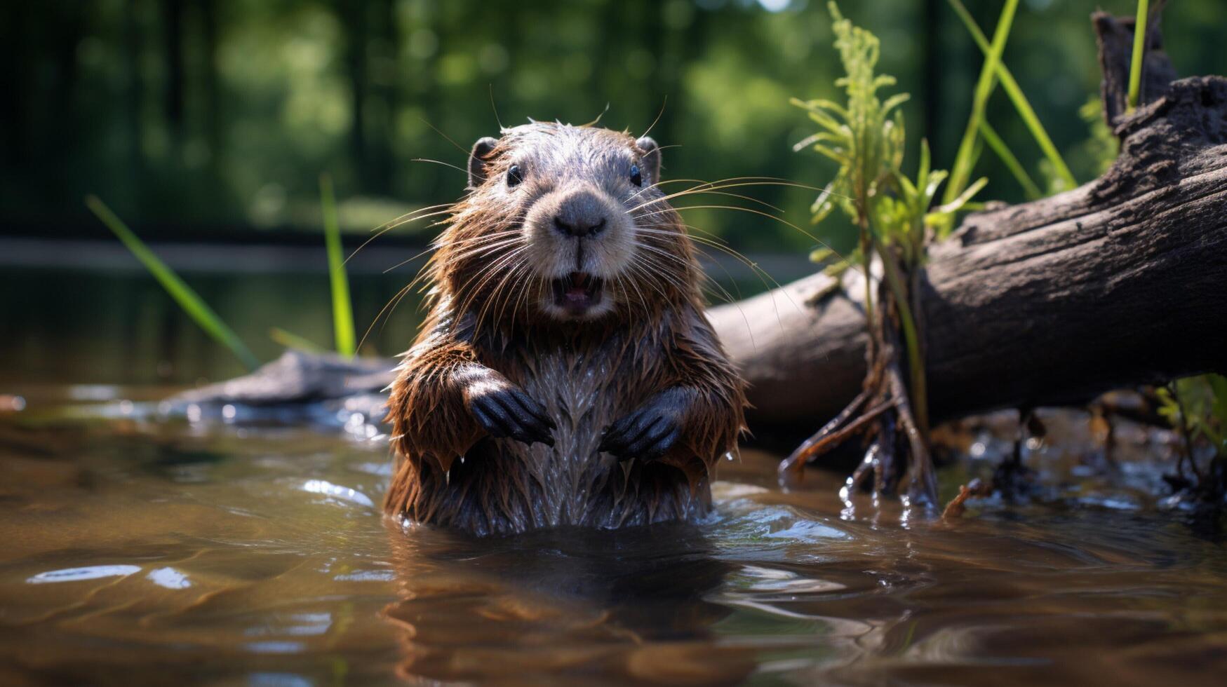 ai gegenereerd bever hoog kwaliteit beeld foto