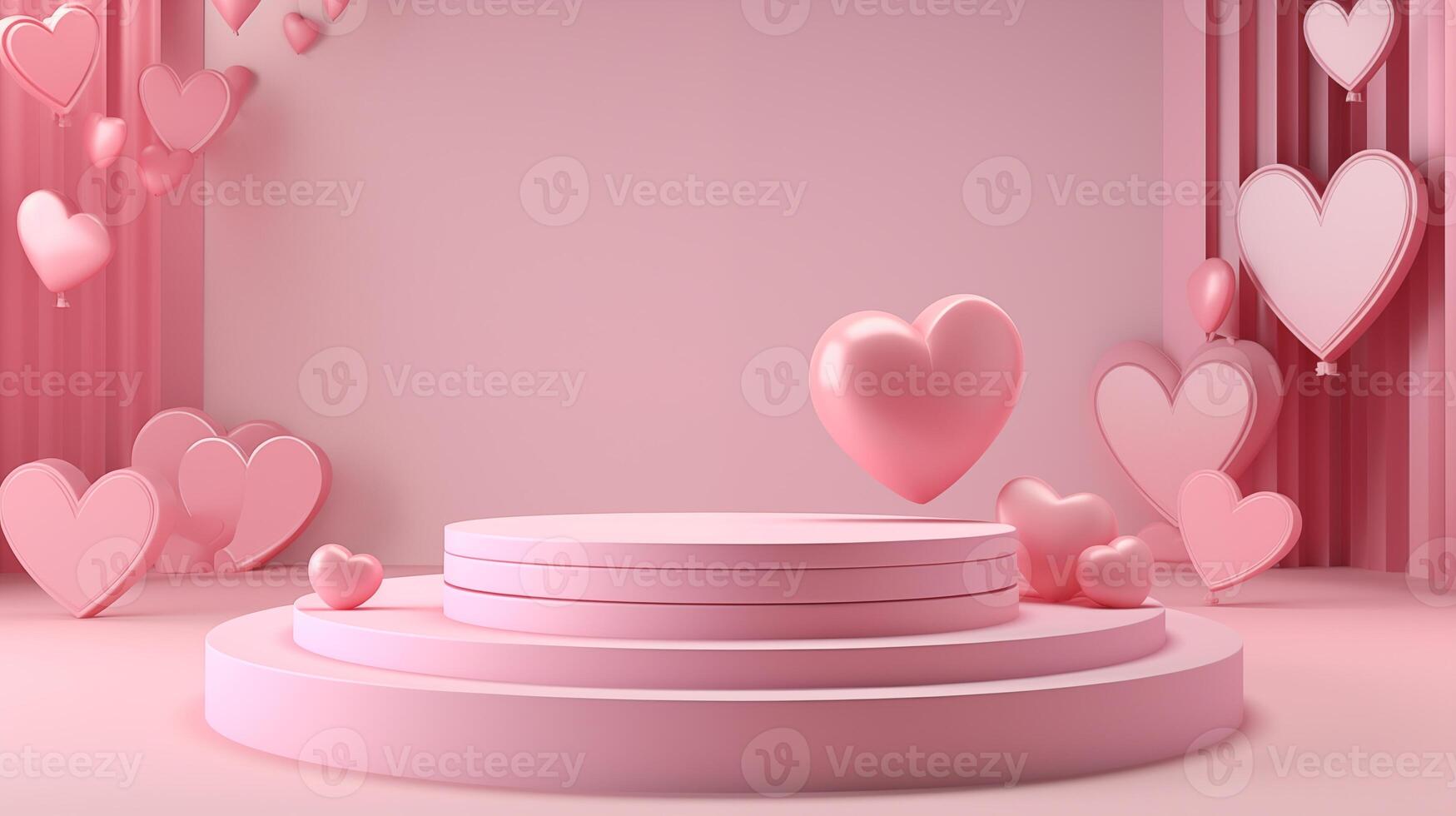 ai gegenereerd Valentijnsdag dag met roze gekleurde ontwerp foto