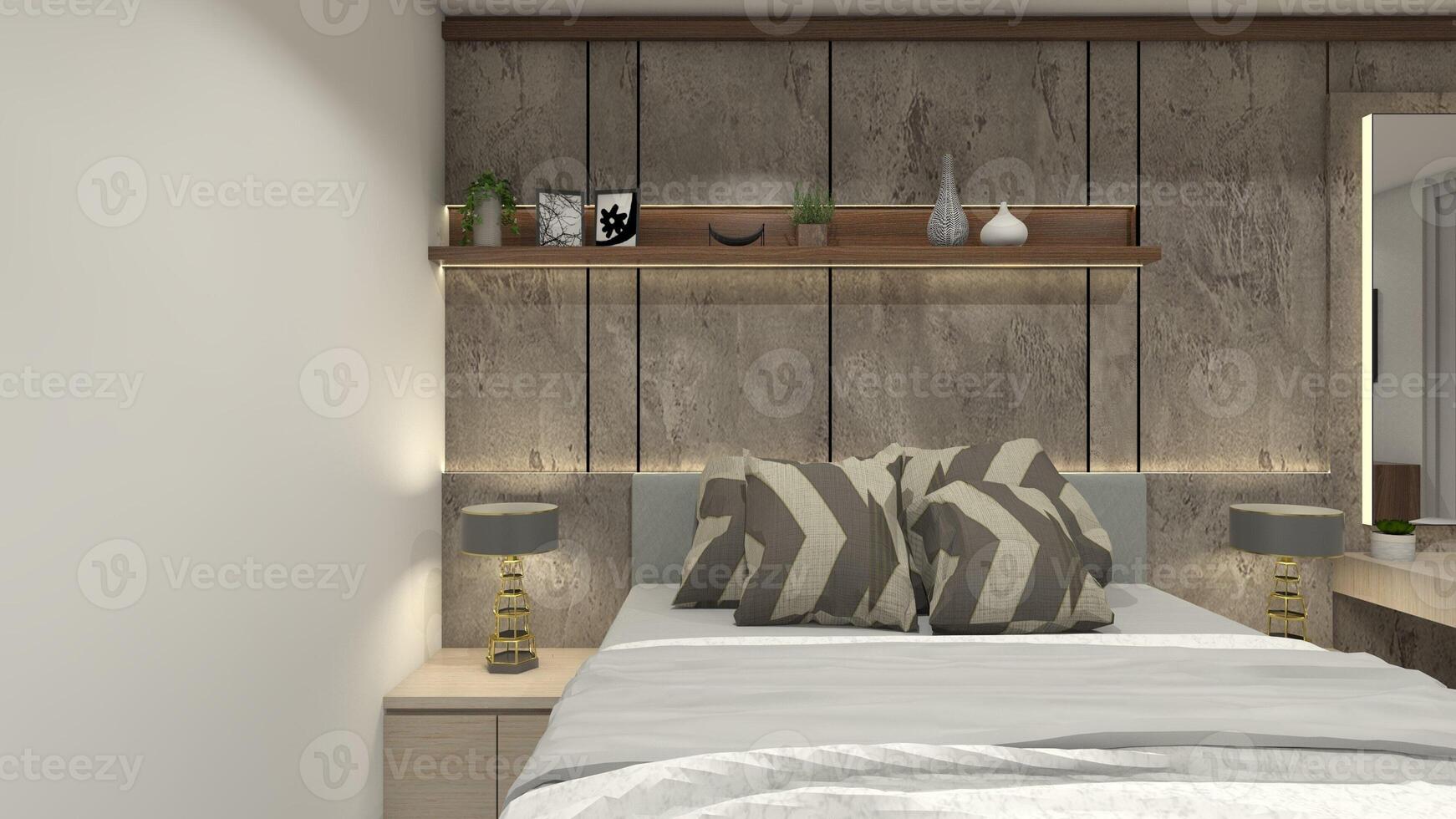 modern en luxe muur paneel decoratie voor hoofdeinde slaapkamer foto