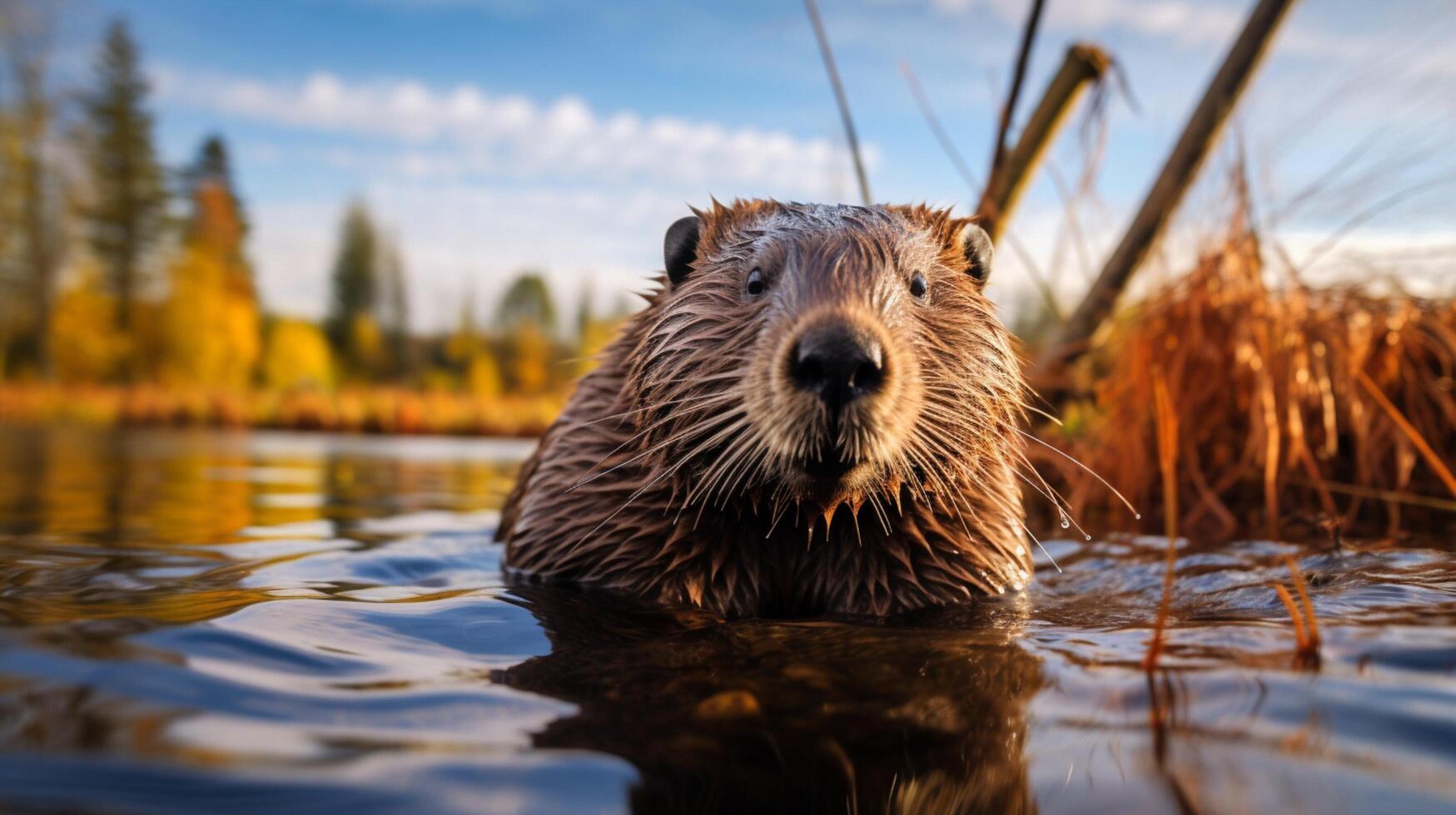 ai gegenereerd bever hoog kwaliteit beeld foto