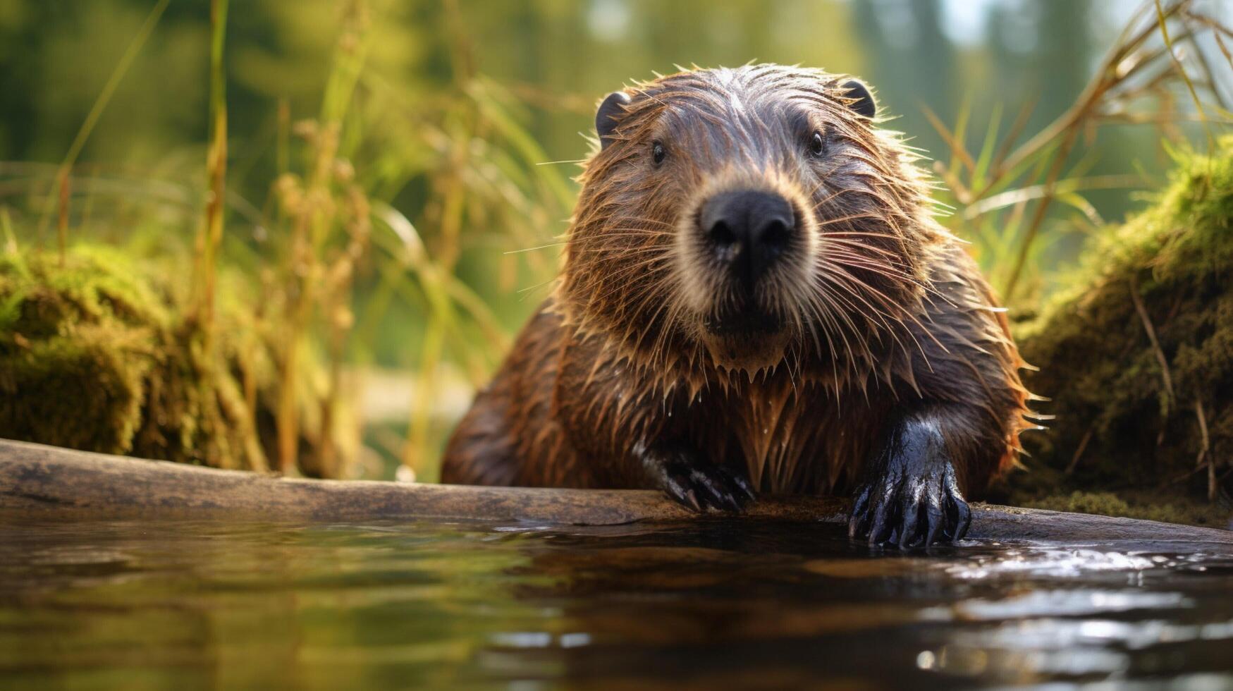 ai gegenereerd bever hoog kwaliteit beeld foto