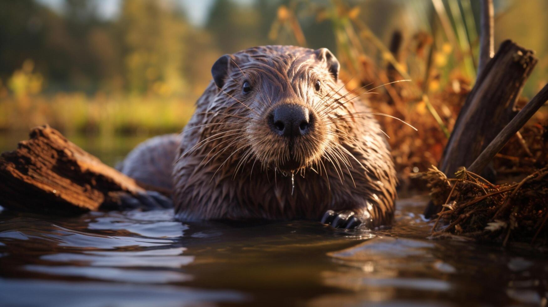 ai gegenereerd bever hoog kwaliteit beeld foto