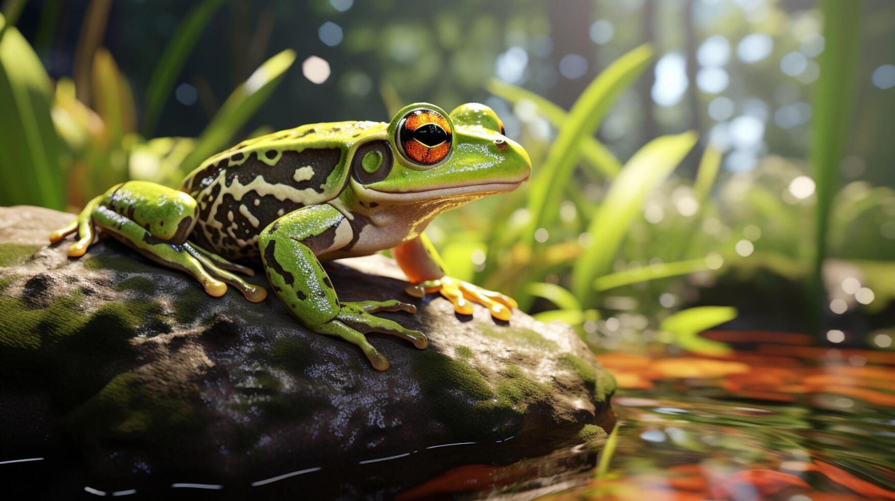 ai gegenereerd kikker hoog kwaliteit beeld foto