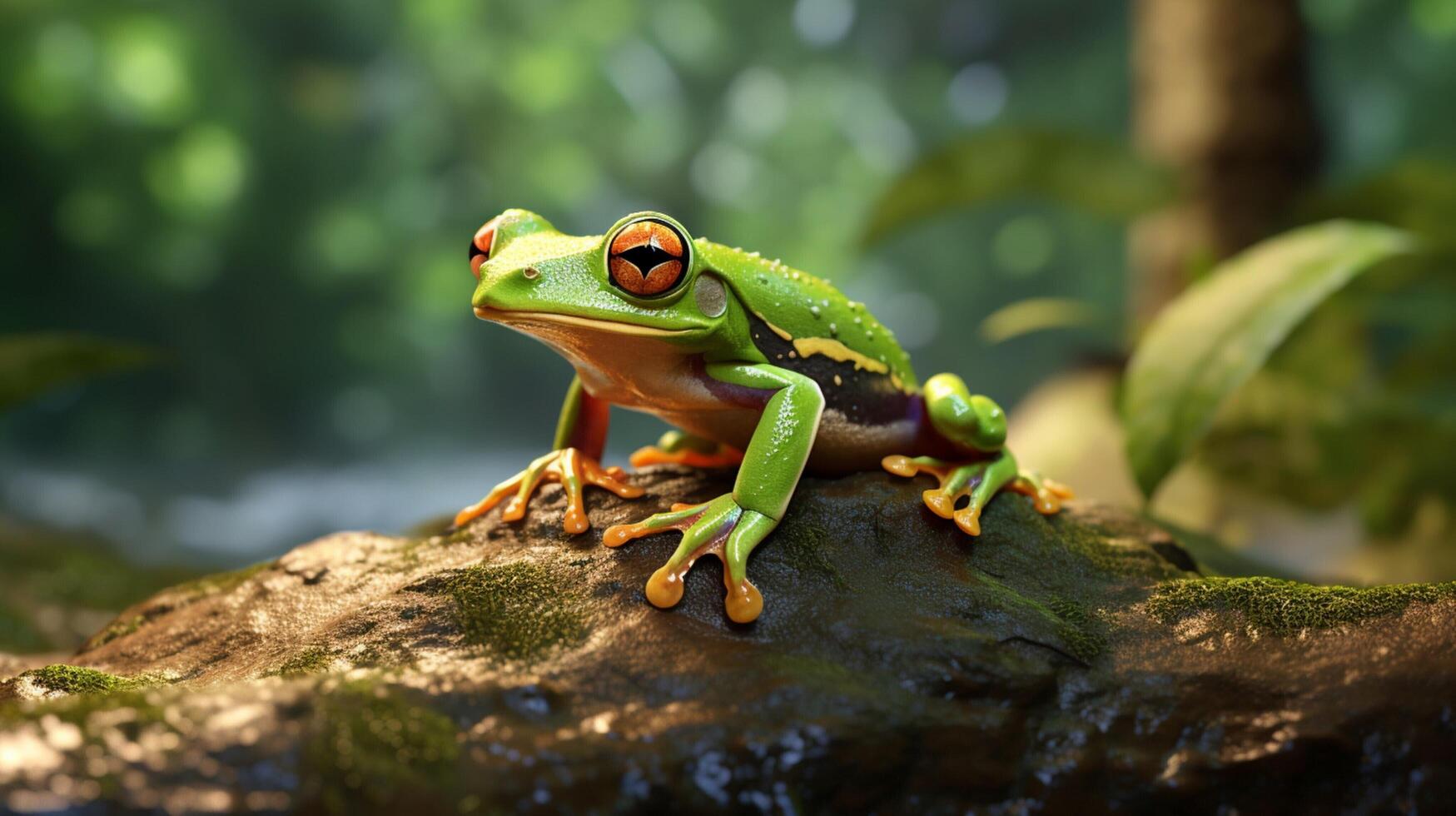 ai gegenereerd kikker hoog kwaliteit beeld foto