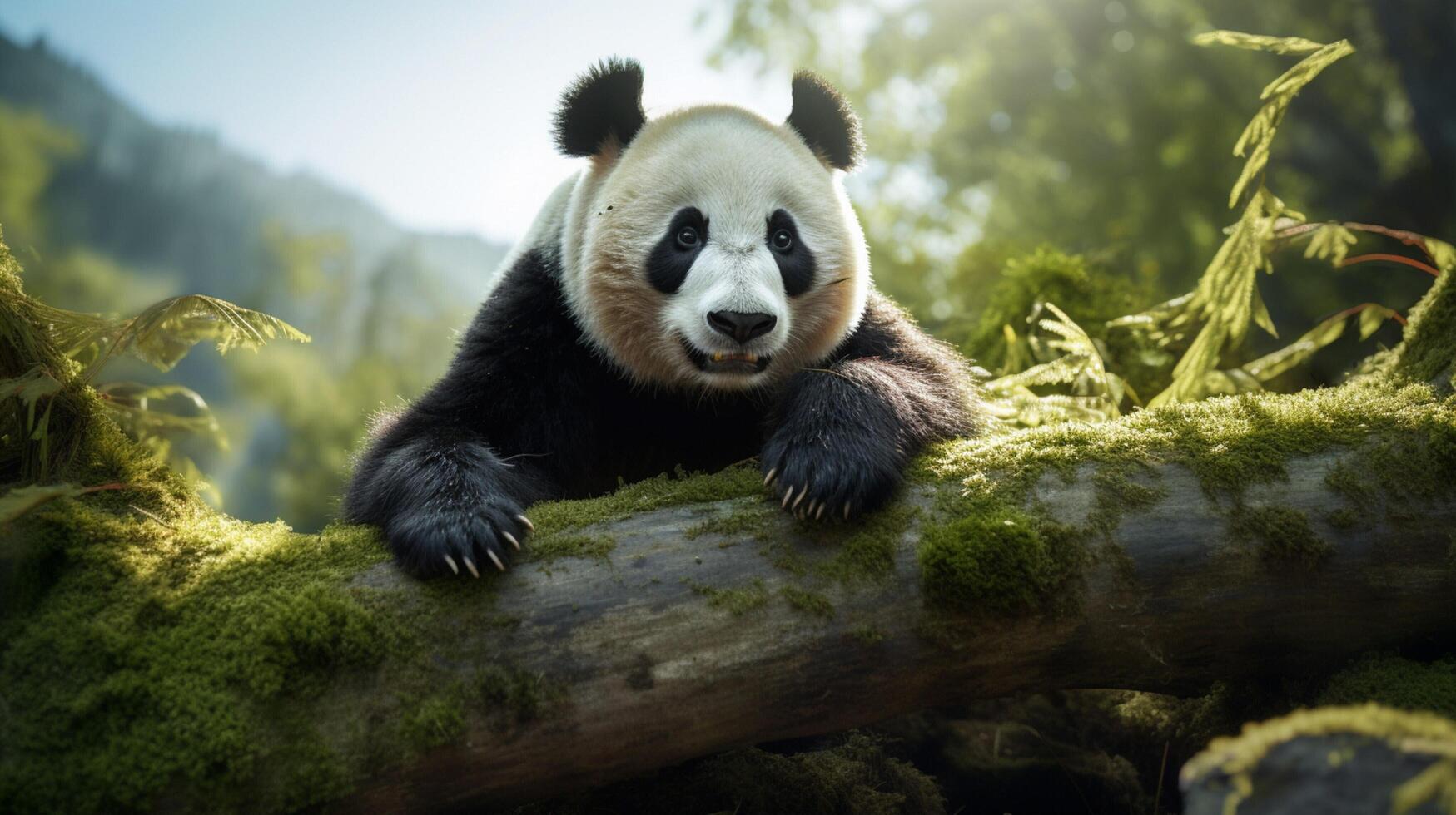 ai gegenereerd reusachtig panda hoog kwaliteit beeld foto