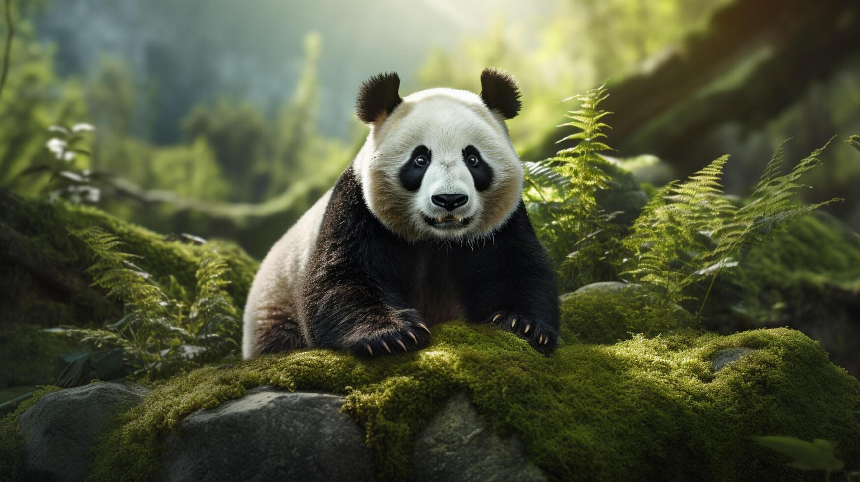 ai gegenereerd reusachtig panda hoog kwaliteit beeld foto