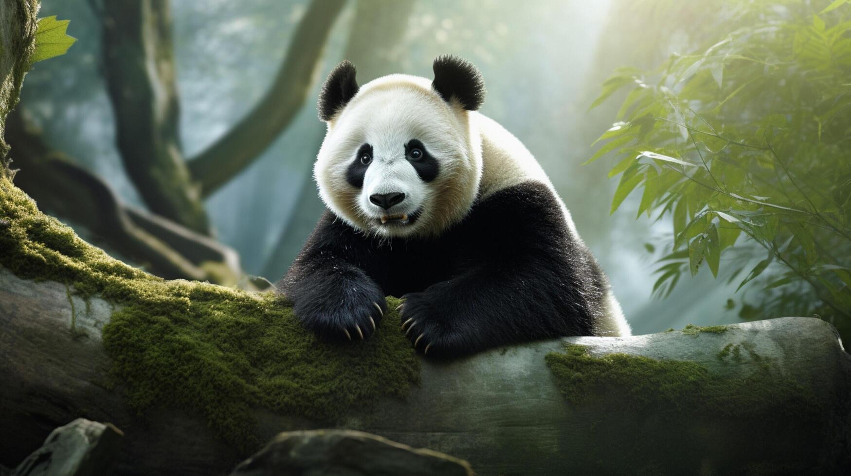 ai gegenereerd reusachtig panda hoog kwaliteit beeld foto