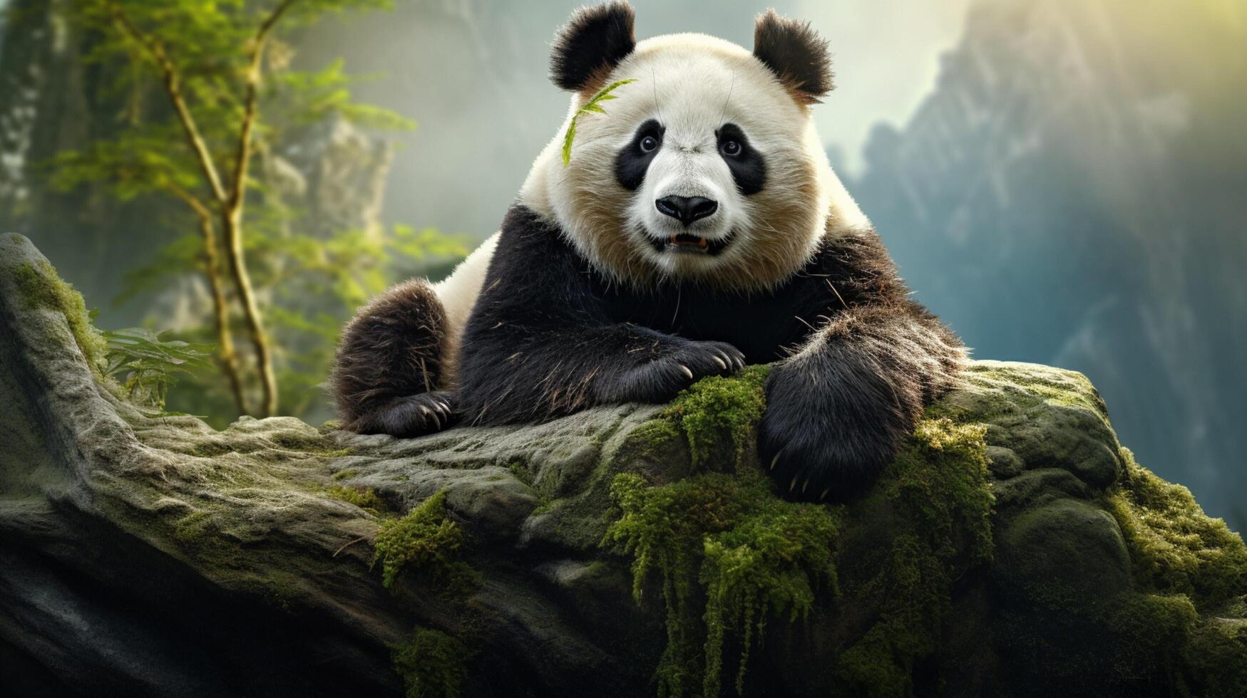 ai gegenereerd reusachtig panda hoog kwaliteit beeld foto