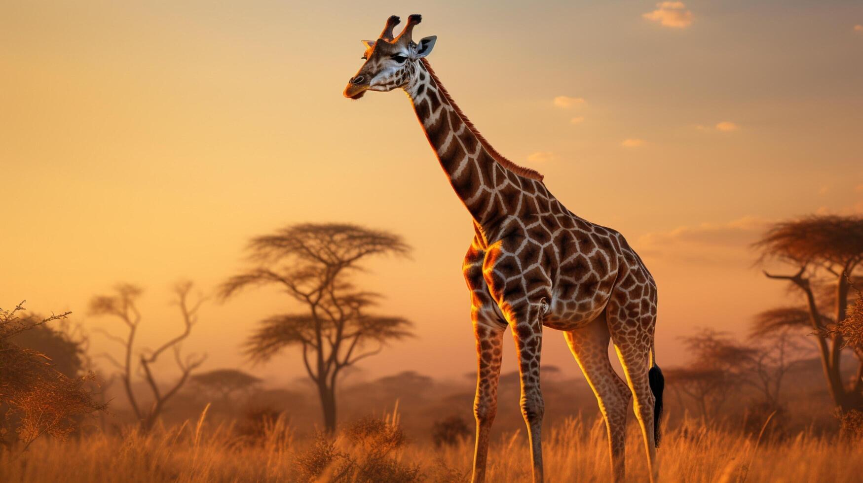 ai gegenereerd giraffe hoog kwaliteit beeld foto