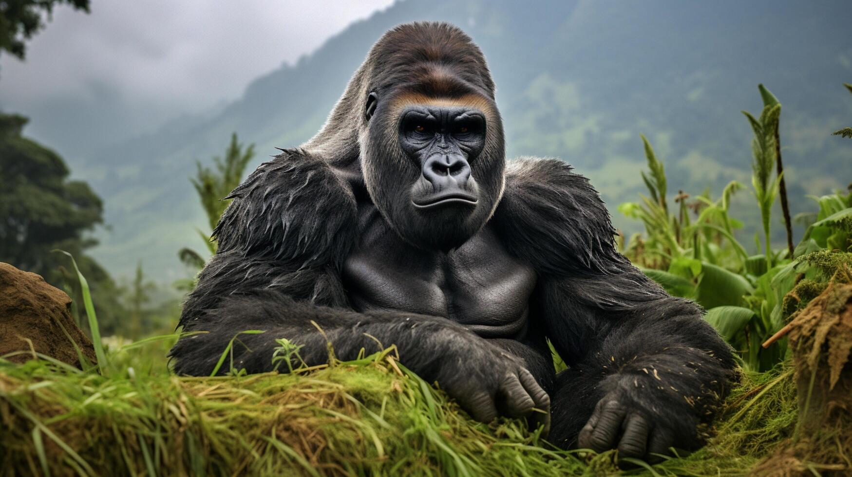 ai gegenereerd gorilla hoog kwaliteit beeld foto
