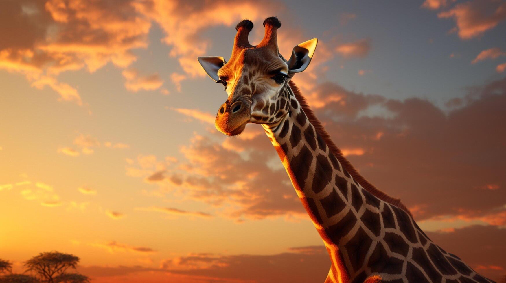 ai gegenereerd giraffe hoog kwaliteit beeld foto