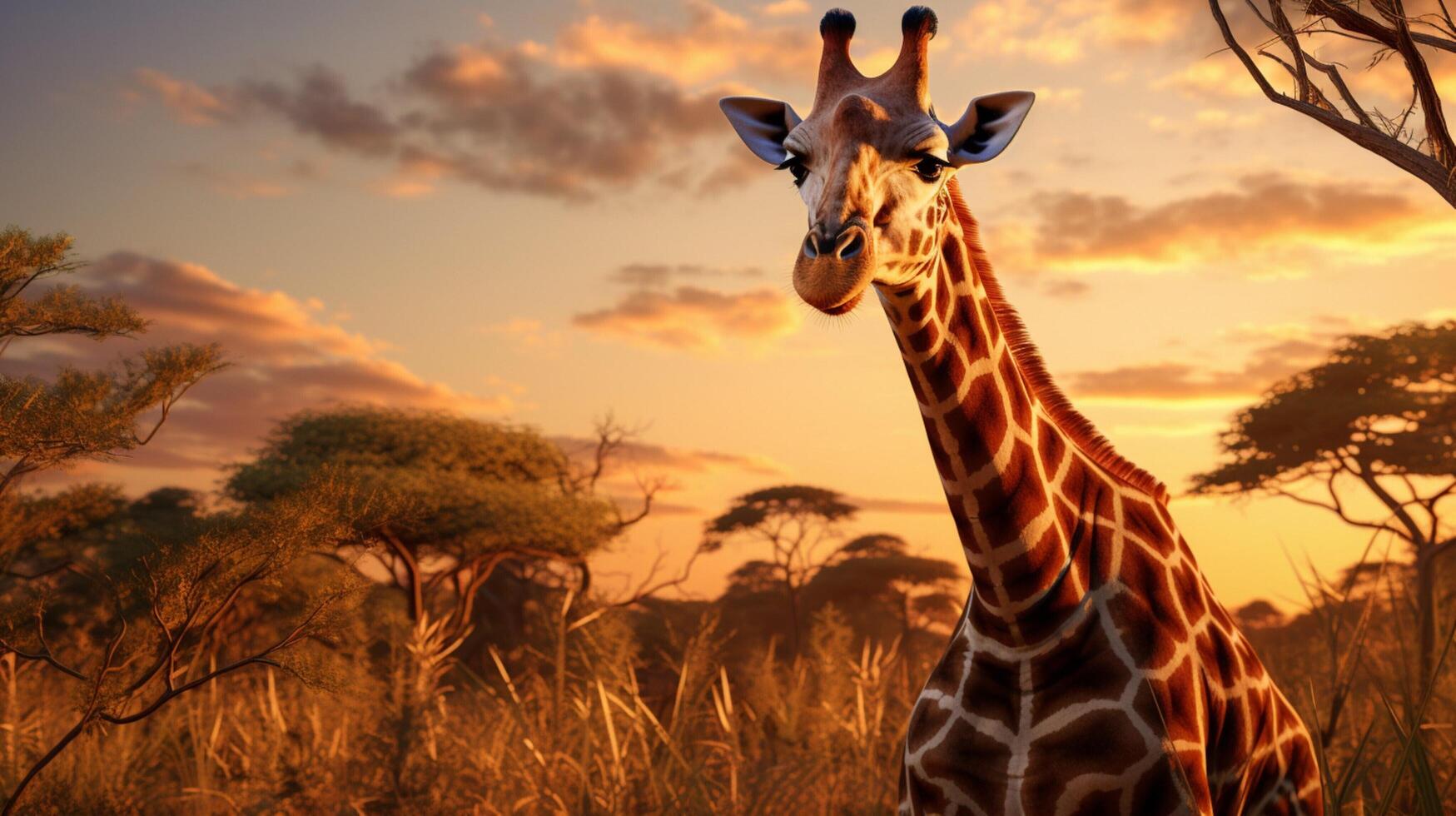 ai gegenereerd giraffe hoog kwaliteit beeld foto