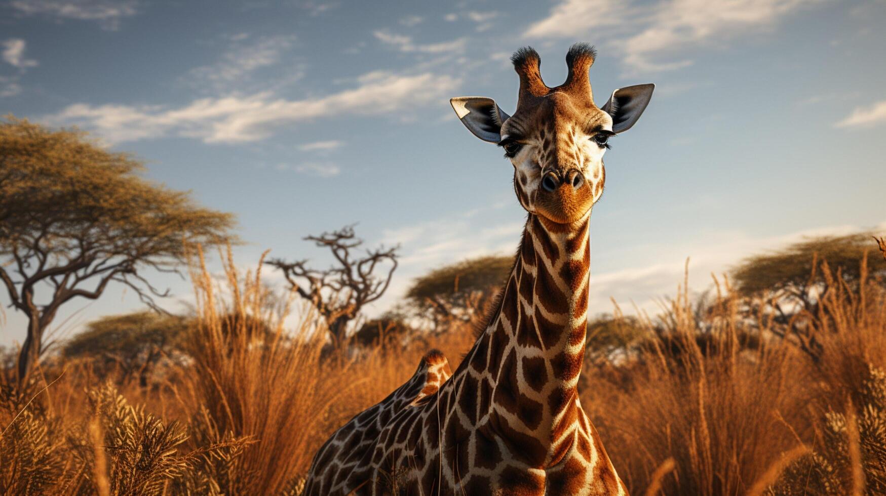 ai gegenereerd giraffe hoog kwaliteit beeld foto