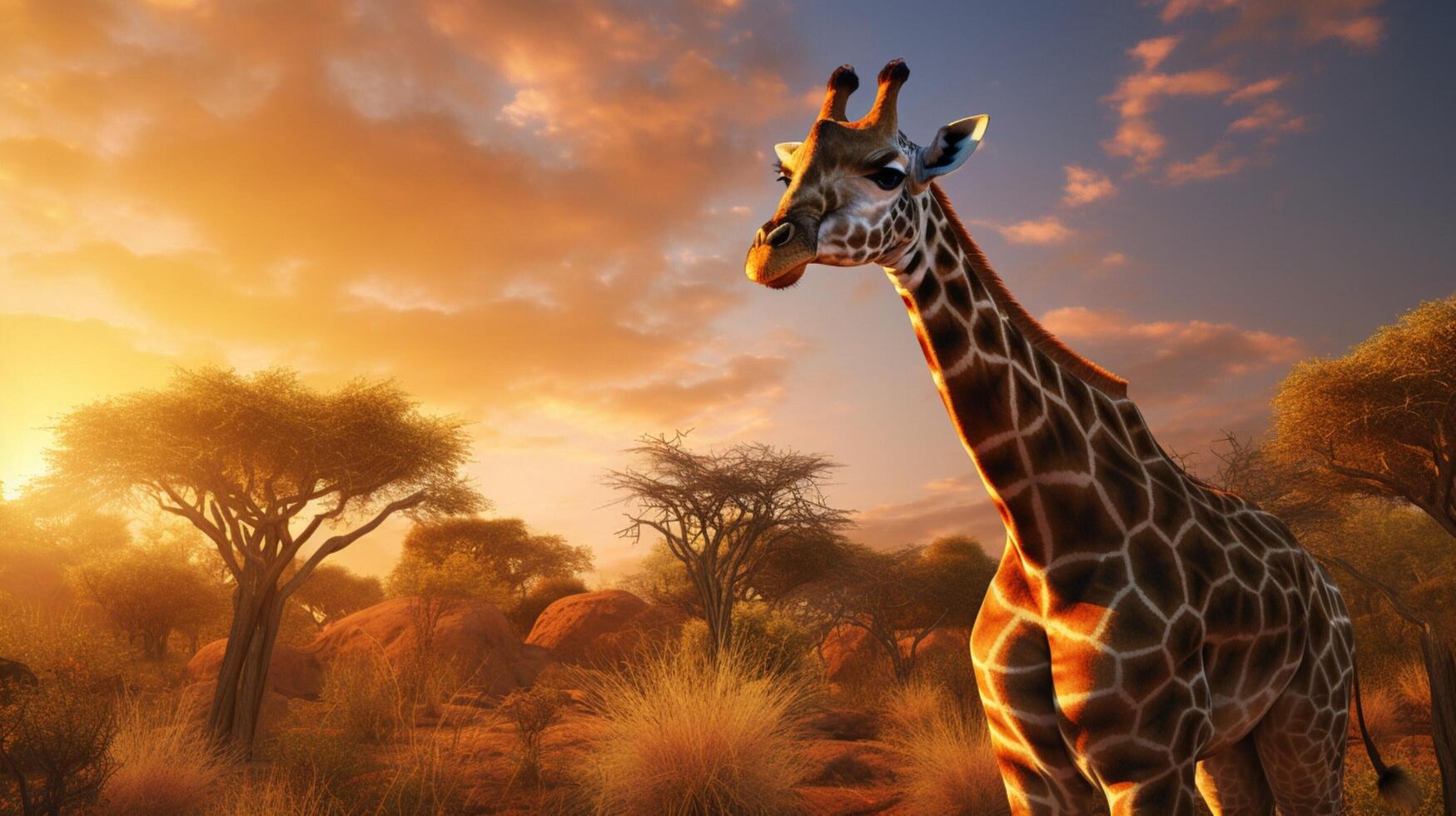 ai gegenereerd giraffe hoog kwaliteit beeld foto