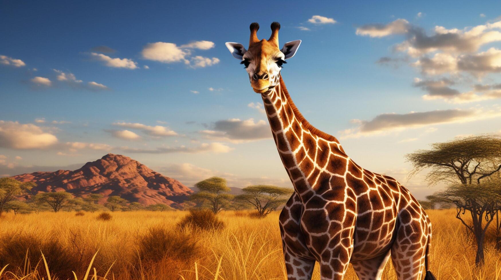 ai gegenereerd giraffe hoog kwaliteit beeld foto