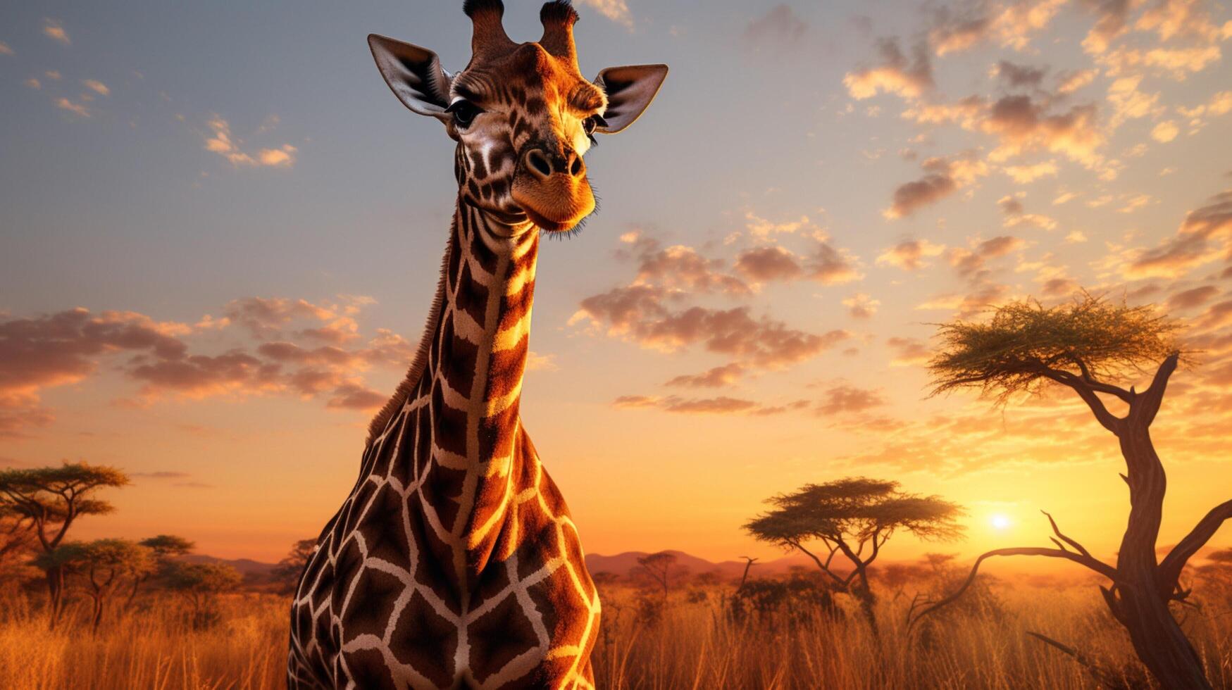 ai gegenereerd giraffe hoog kwaliteit beeld foto