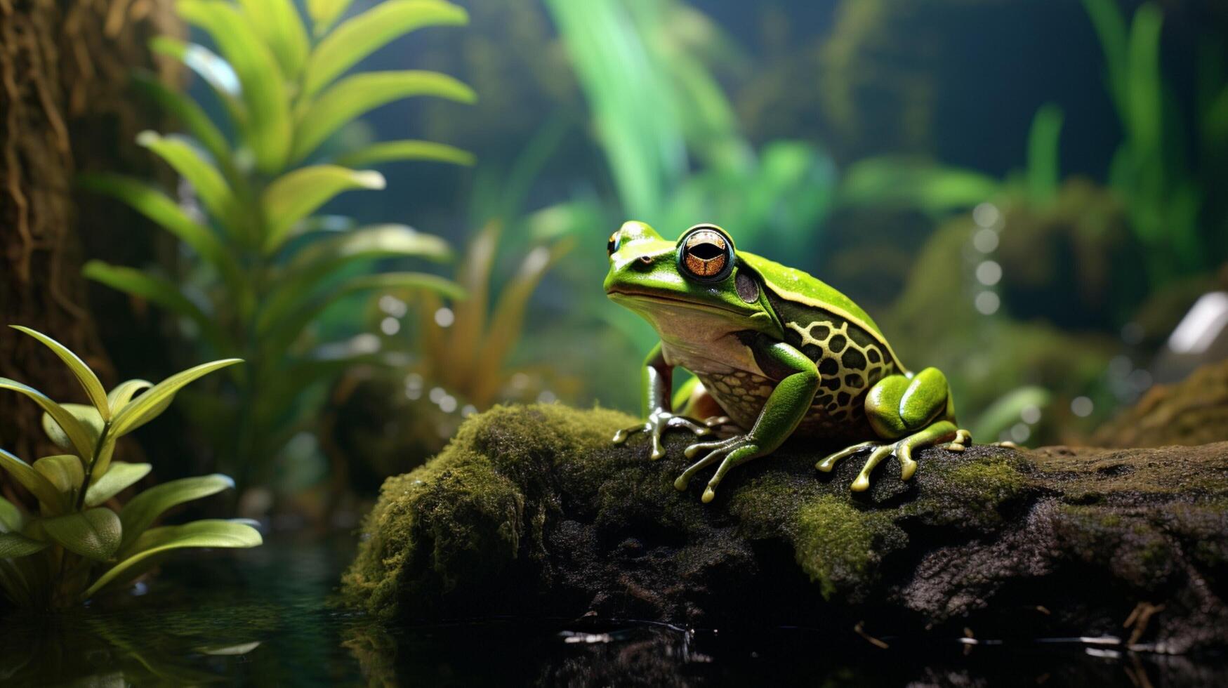 ai gegenereerd kikker hoog kwaliteit beeld foto