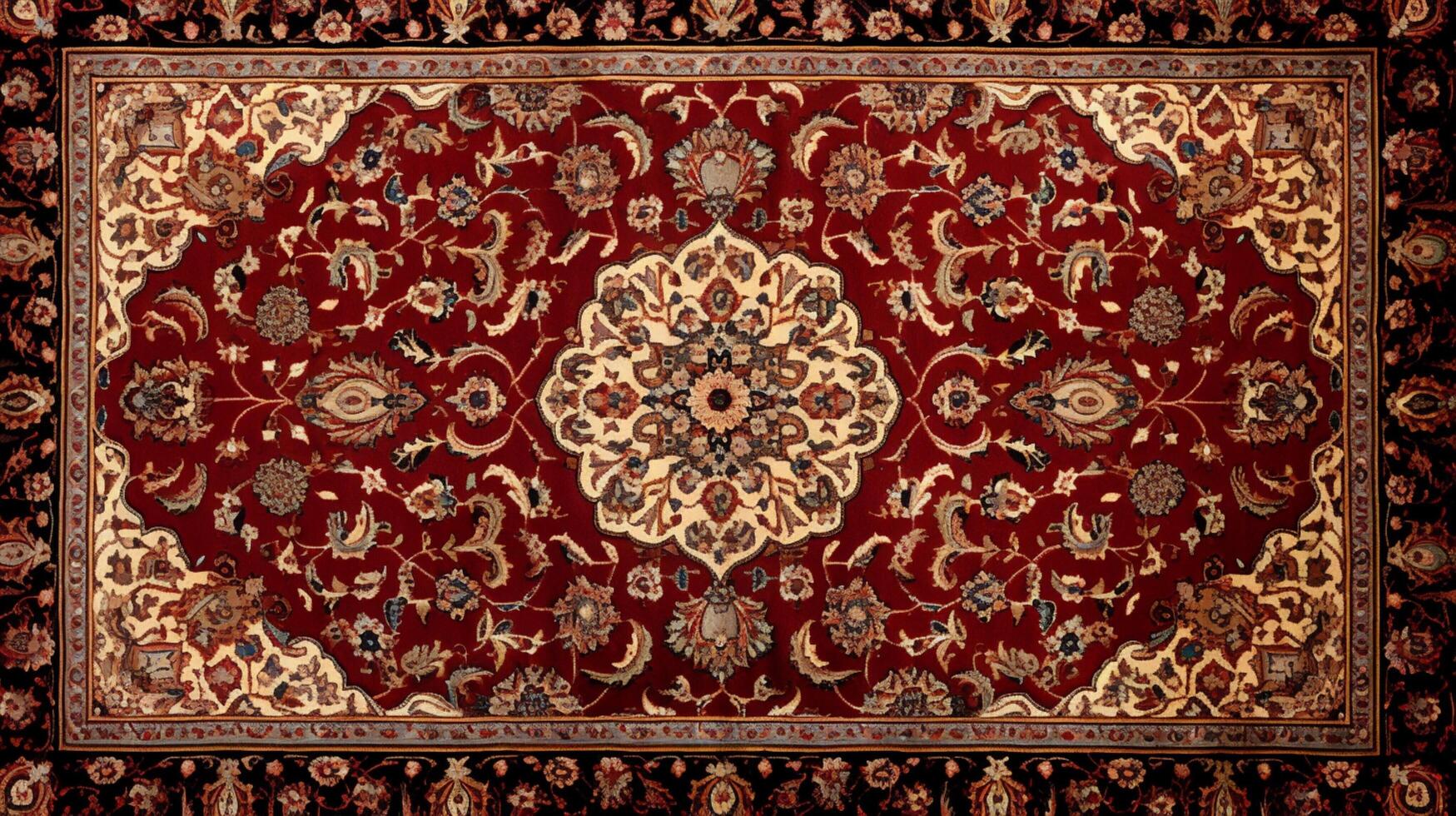 ai gegenereerd Perzisch tapijt texturen achtergrond foto