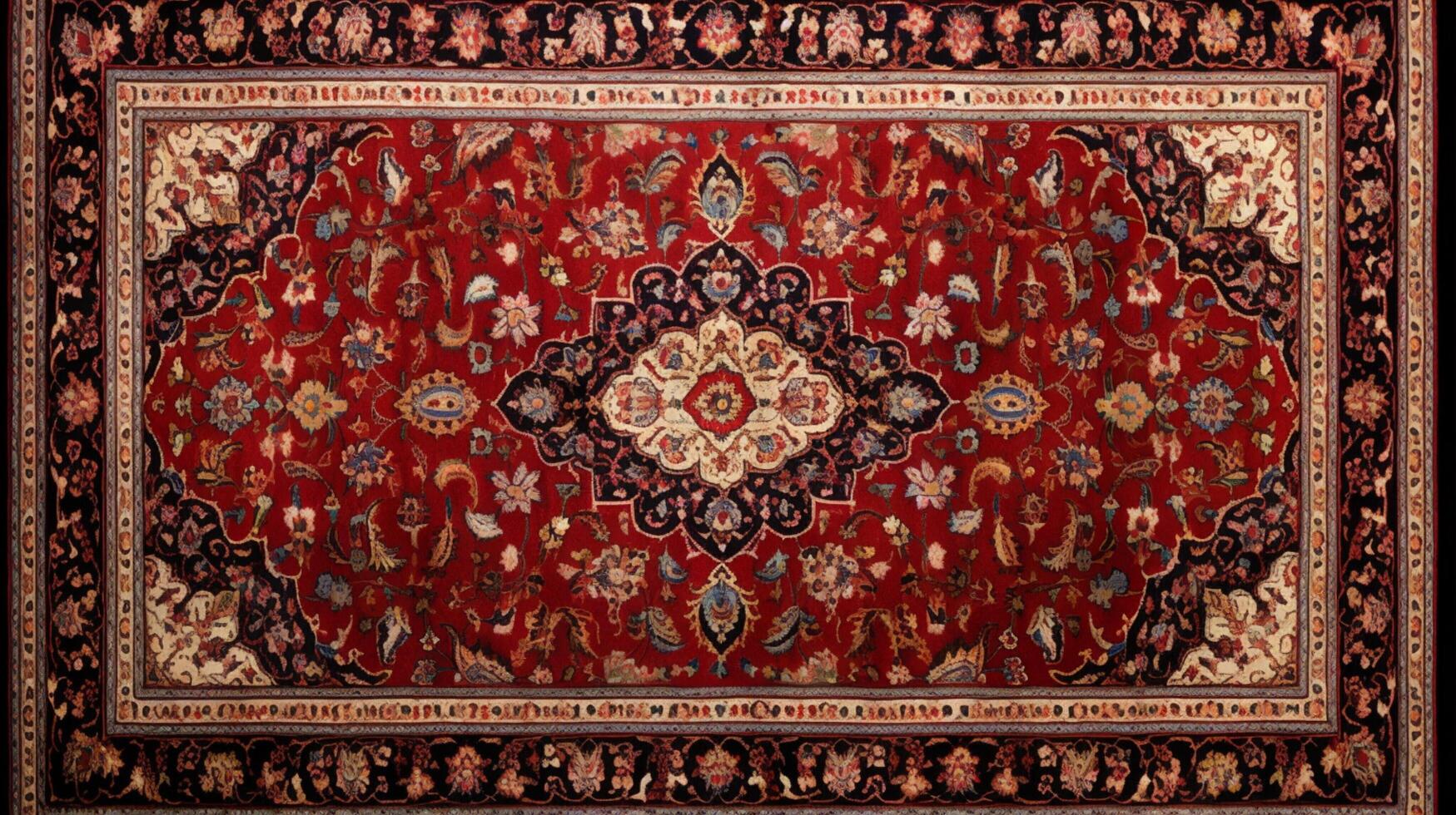 ai gegenereerd Perzisch tapijt texturen achtergrond foto