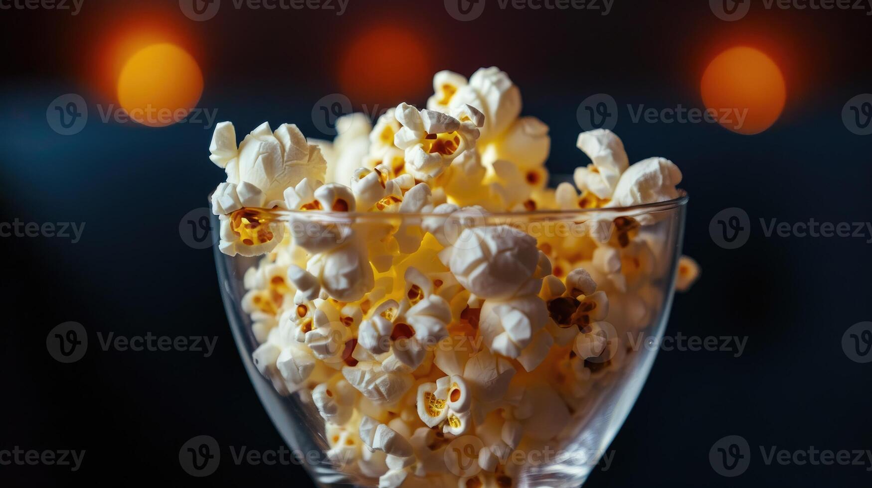 ai gegenereerd popcorn in een glas, de perfect huis bioscoop tussendoortje voor een knus avond, ai gegenereerd. foto