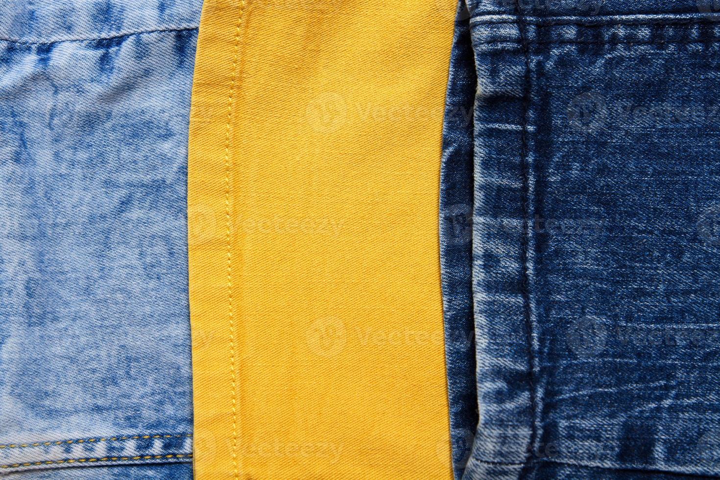 verschillende texturen van jeans close-up, verschillende texturen van denim close-up foto