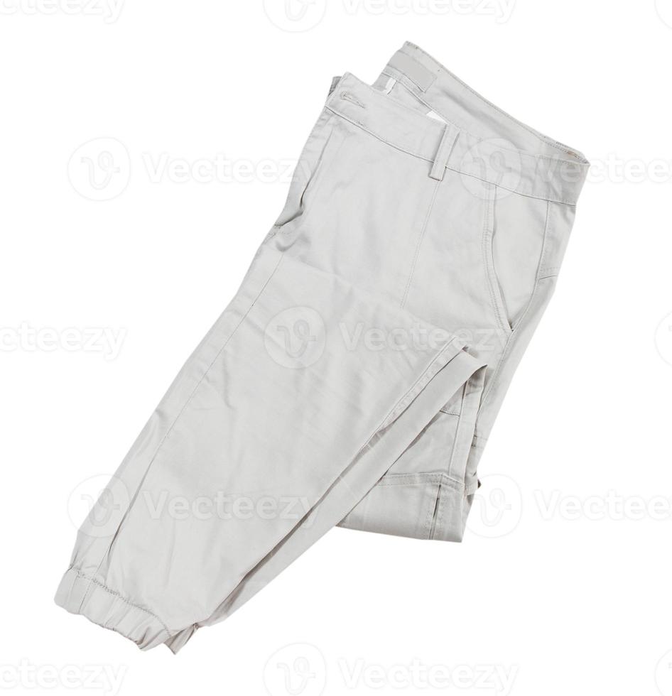 Cargo broek geïsoleerd op wit, gevouwen cargo broek op witte achtergrond foto
