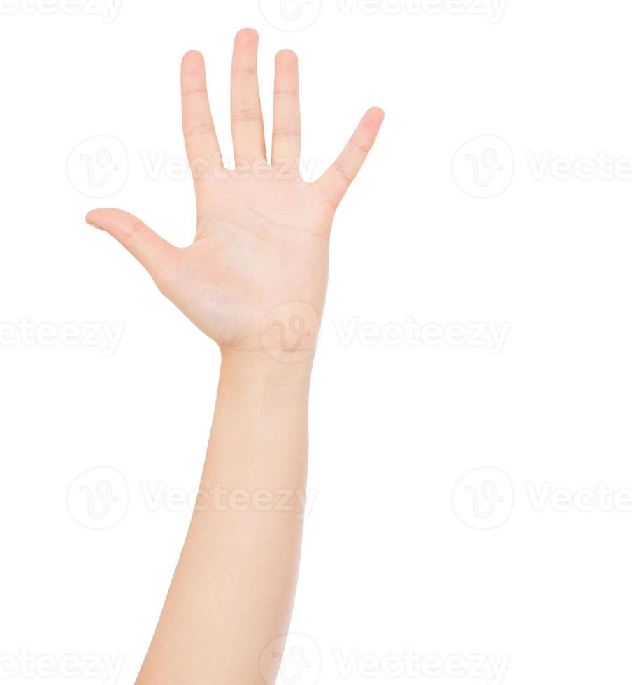 Koreaanse, Japanse hand geïsoleerd op een witte achtergrond, mock up foto
