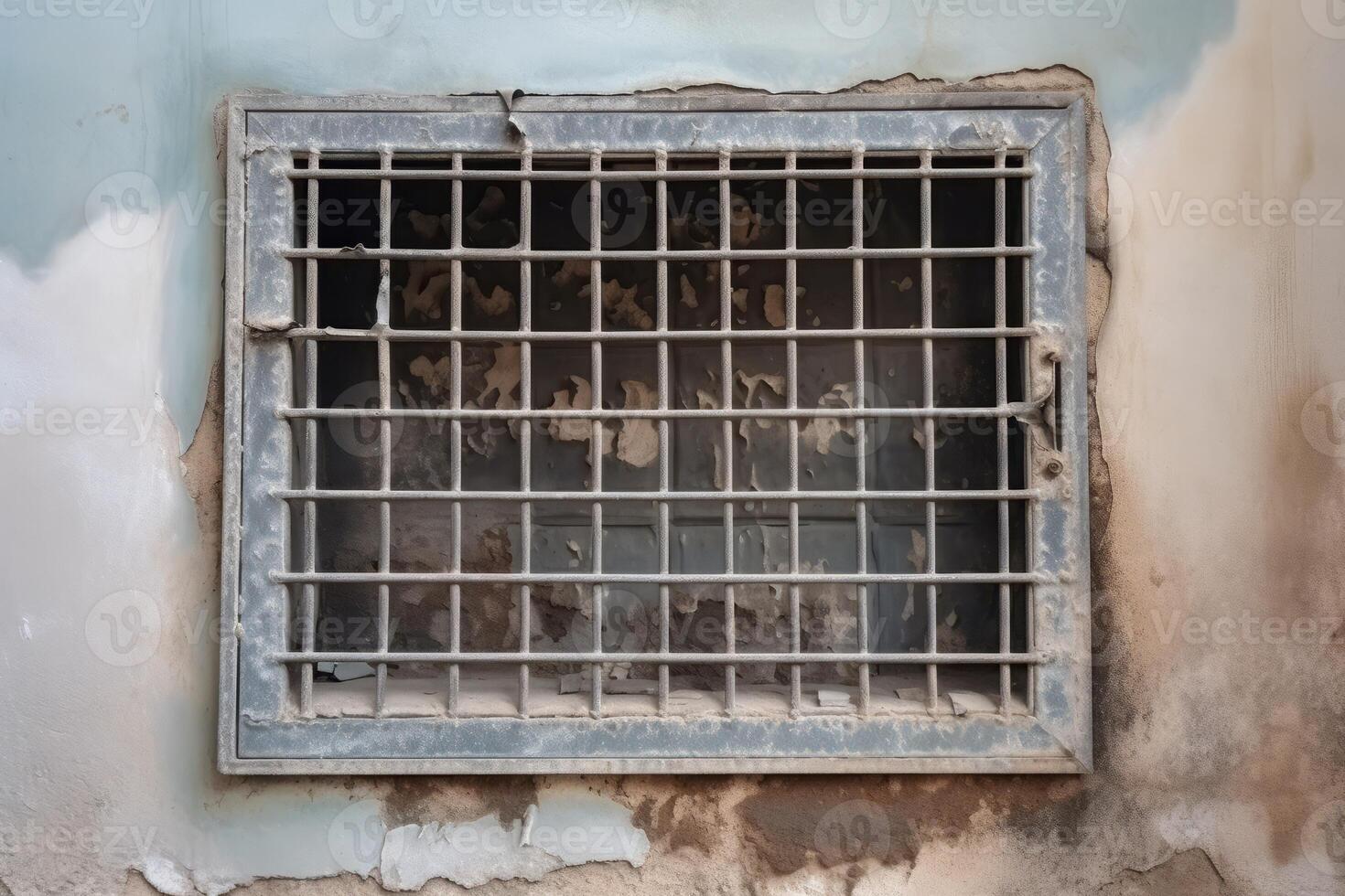 ai gegenereerd oud gebouw venster met veiligheid bars. genereren ai foto