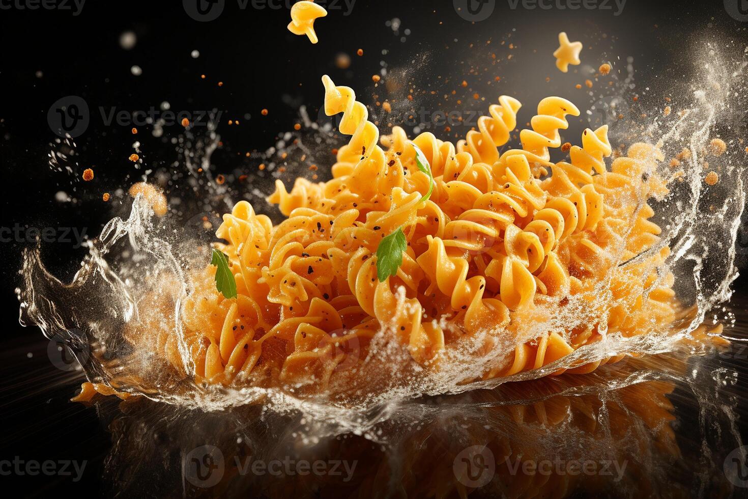 dynamisch koken fusilli noedels. foto