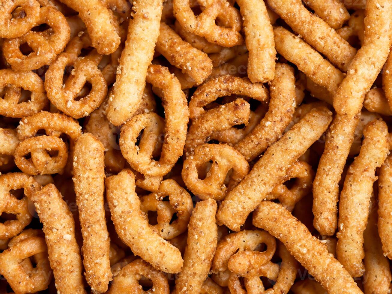 een stapel van eigengemaakt gebakken krokant pretzels foto