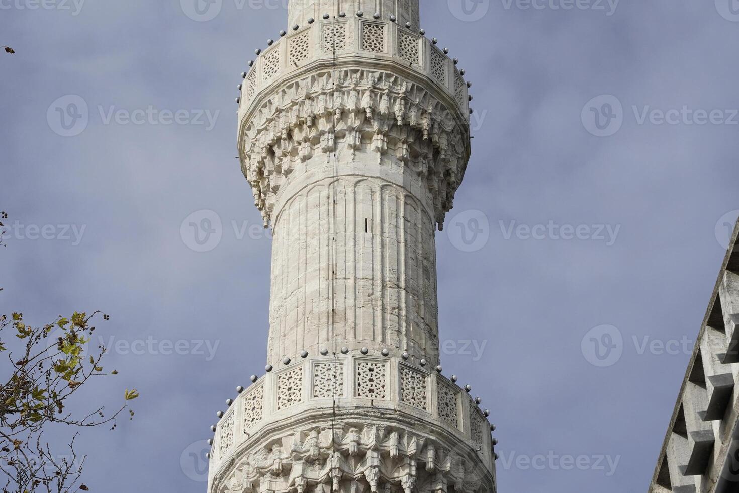 sultanahmet blauw moskee in Istanbul, kalkoen - de minaretten toren foto