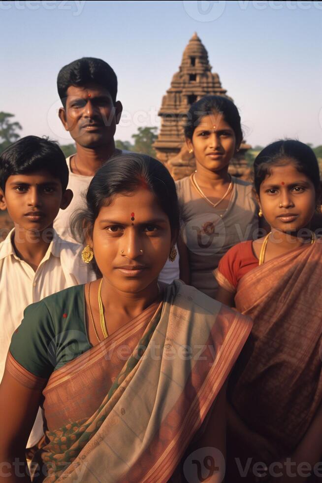 ai gegenereerd een groep van verschillend indianen staand kant door kant, creëren een zin van eenheid en solidariteit. foto