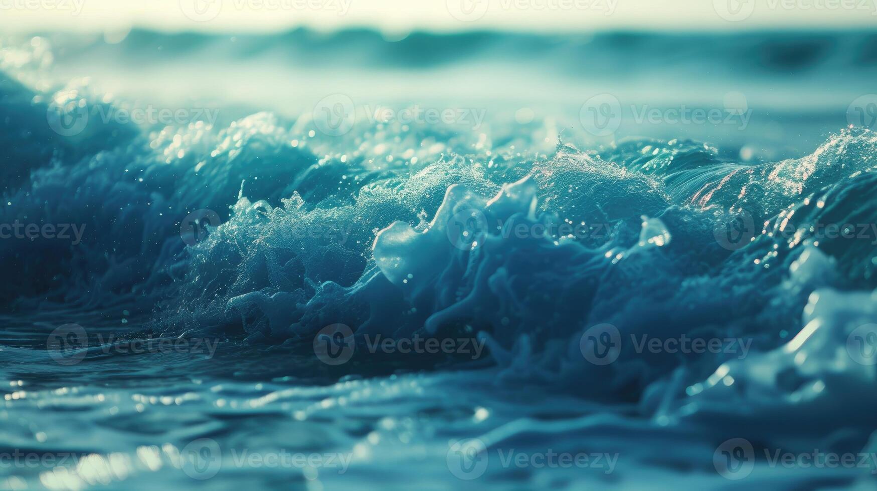 ai gegenereerd schoon oceaan golven rollen, een rustgevend en ritmisch Scherm van van de natuur rust, ai gegenereerd. foto