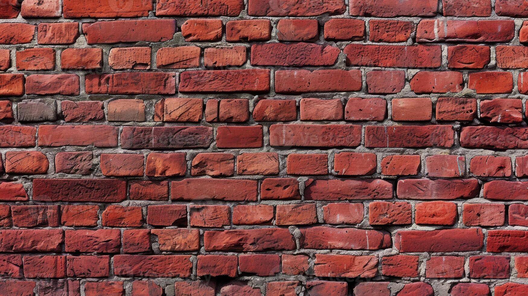 ai gegenereerd onderdompelen in de rustiek charme van een panoramisch rood steen muur structuur achtergrond. ai gegenereerd. foto