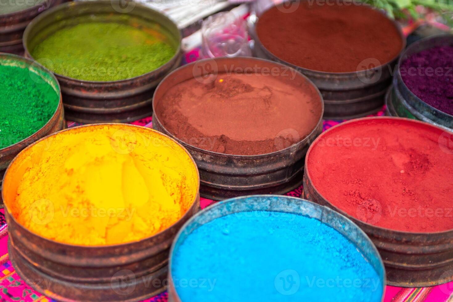 Peruaanse gepoederd kleurstoffen foto