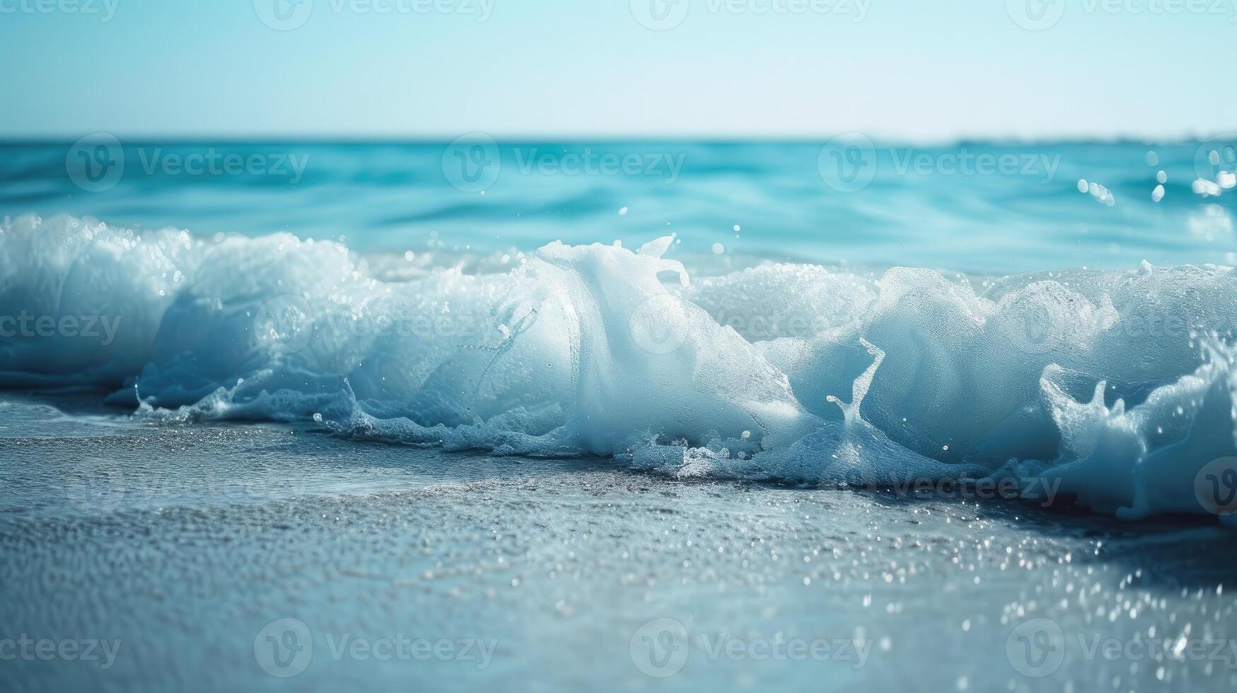 ai gegenereerd schoon oceaan golven rollen, een rustgevend en ritmisch Scherm van van de natuur rust, ai gegenereerd. foto