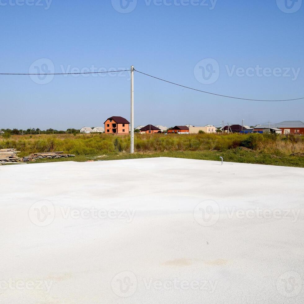 gevulde fundament van de huis en vloeren. huis bouw. foto