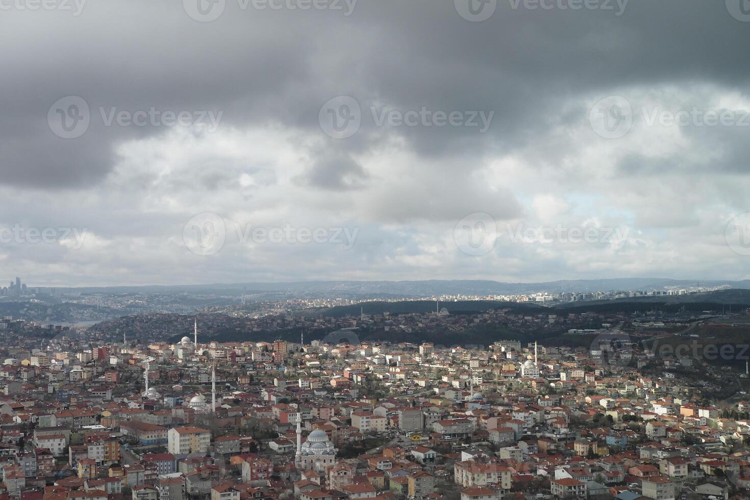 arial visie van Istanbul woon- gebouwen foto