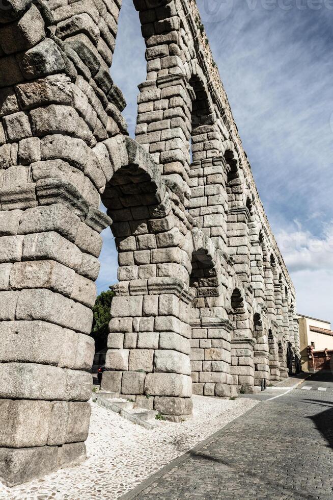 Romeins aquaduct brug van segovia, Castilla leon, Spanje foto