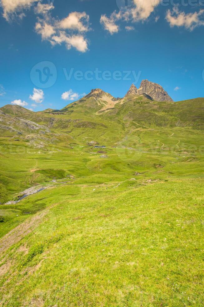 Pyreneeën bergen frontera del portaal, huesca, aragon, Spanje foto