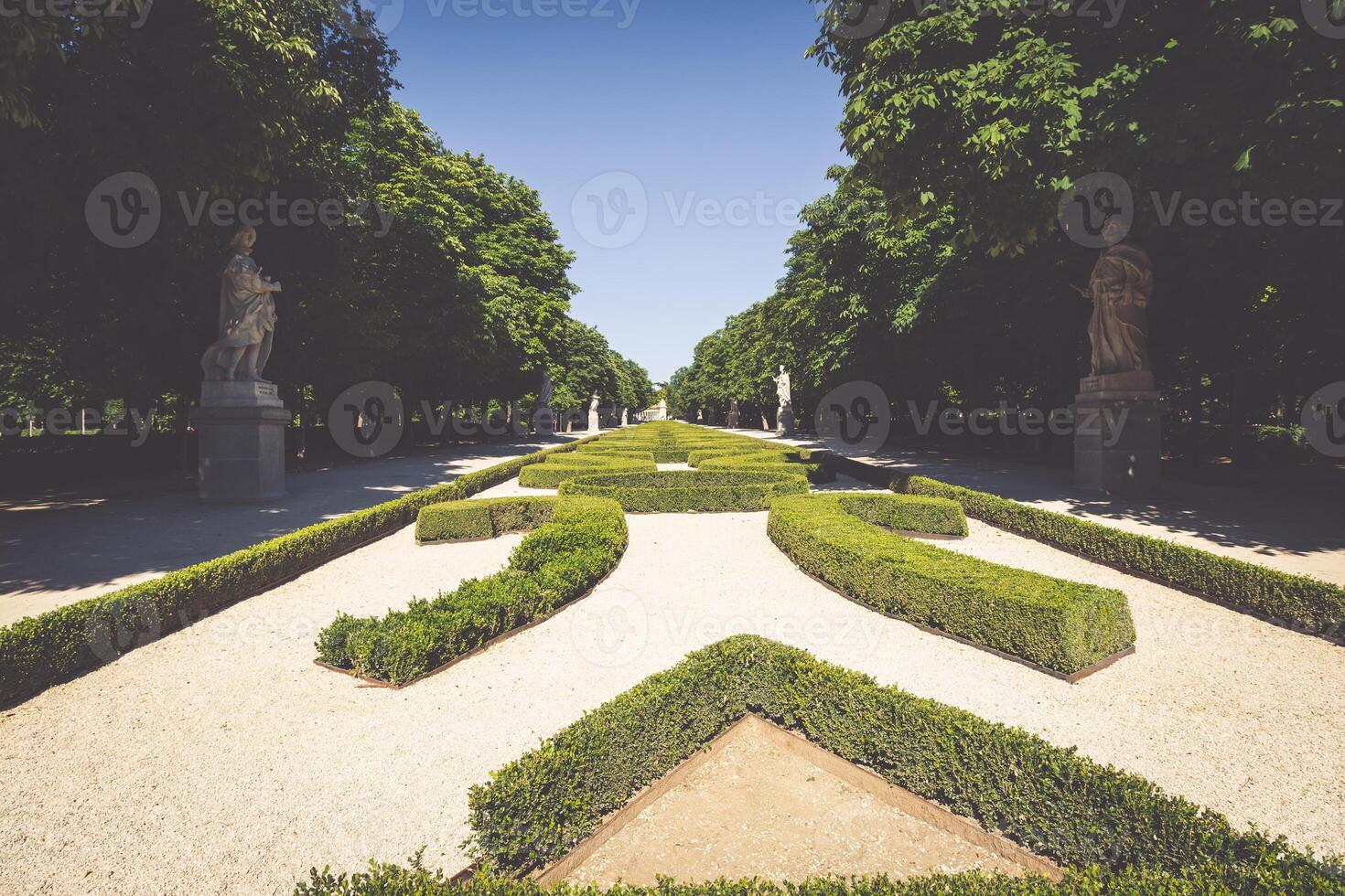 terugtrekken park parque del buen terugtrekken in Madrid, Spanje foto