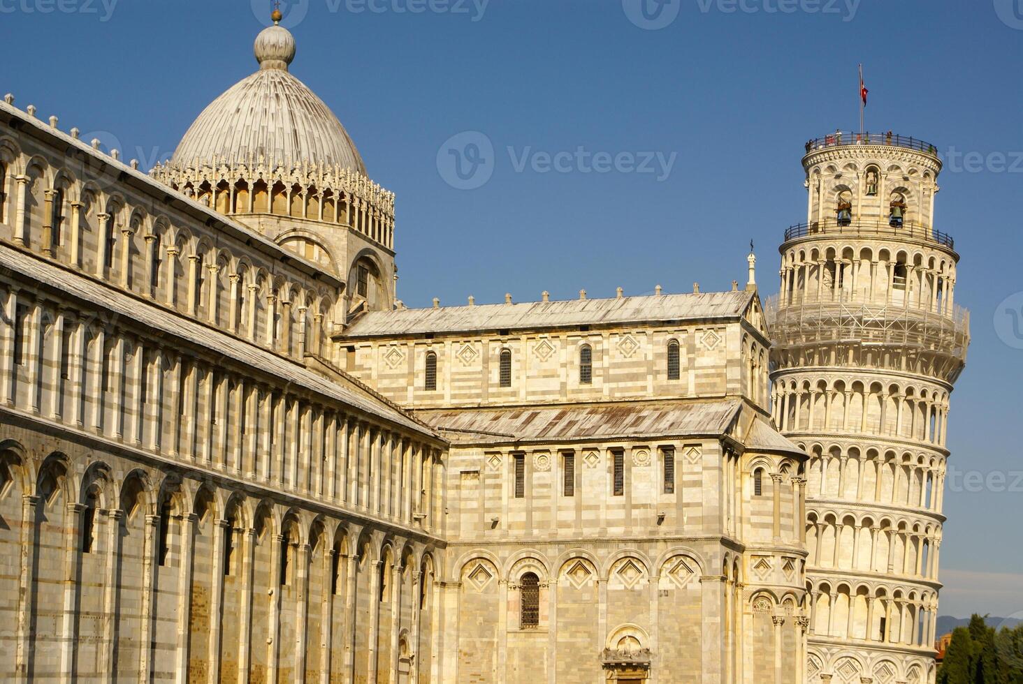 Pisa kathedraal plein met groen gras Aan een weide en Doorzichtig blauw lucht Aan de achtergrond foto