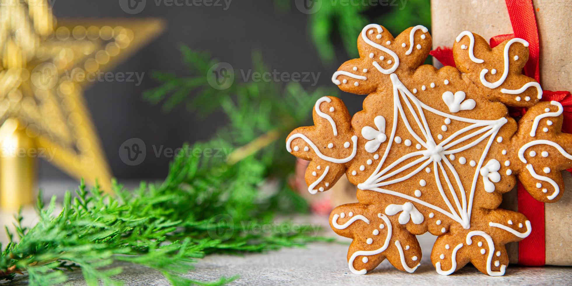 peperkoek kerstkoekje zoete sneeuwvlok nieuwjaar foto