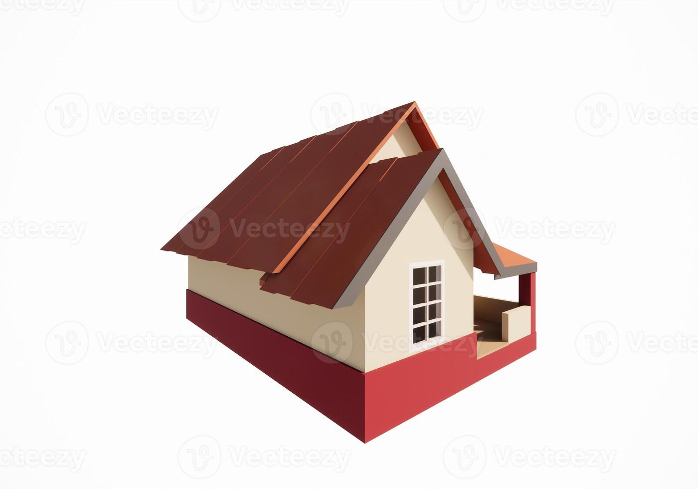 3d renderen model- van een gemakkelijk landelijk huis geschikt voor illustratie foto