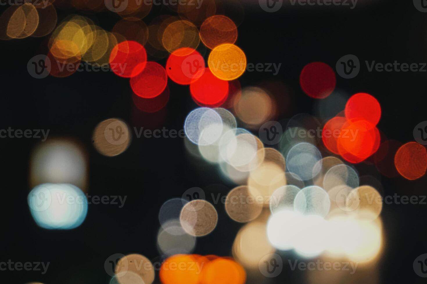 bokeh en vervagen ichten van de stad Bij nacht foto