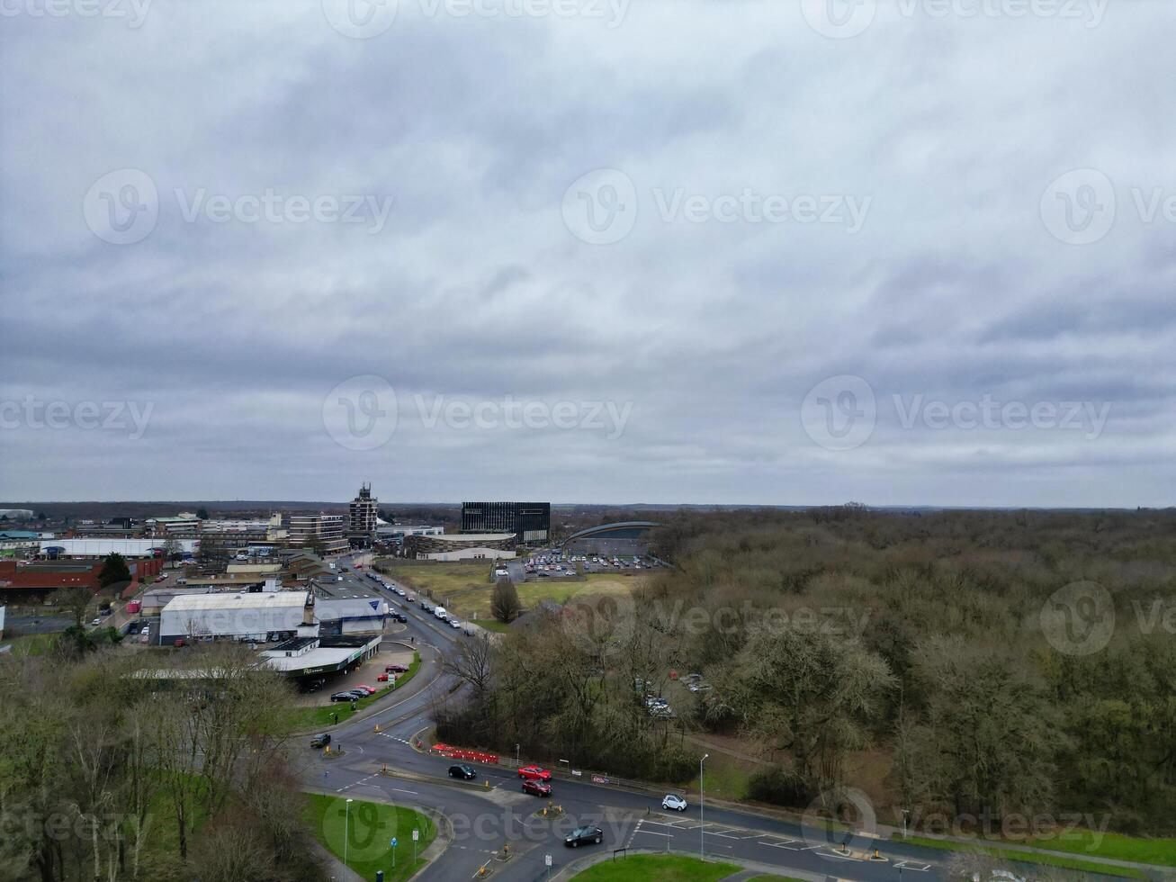 hoog hoek visie van corby stad van Northamptonshire Engeland Verenigde koninkrijk. november 1e, 2023 foto