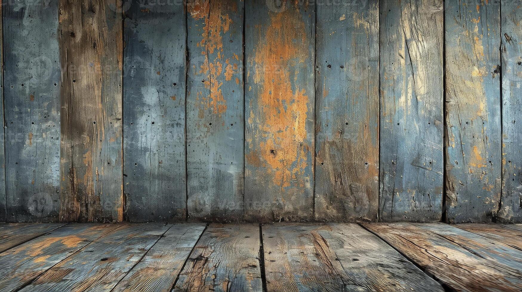 ai gegenereerd versleten hout planken, elk lager de uniek charme van scheuren en verleidelijk hout vezels. oud hout achtergrond. foto